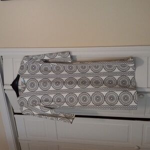 J.McLaughlin dress black and with, size M. Used. Looks new.